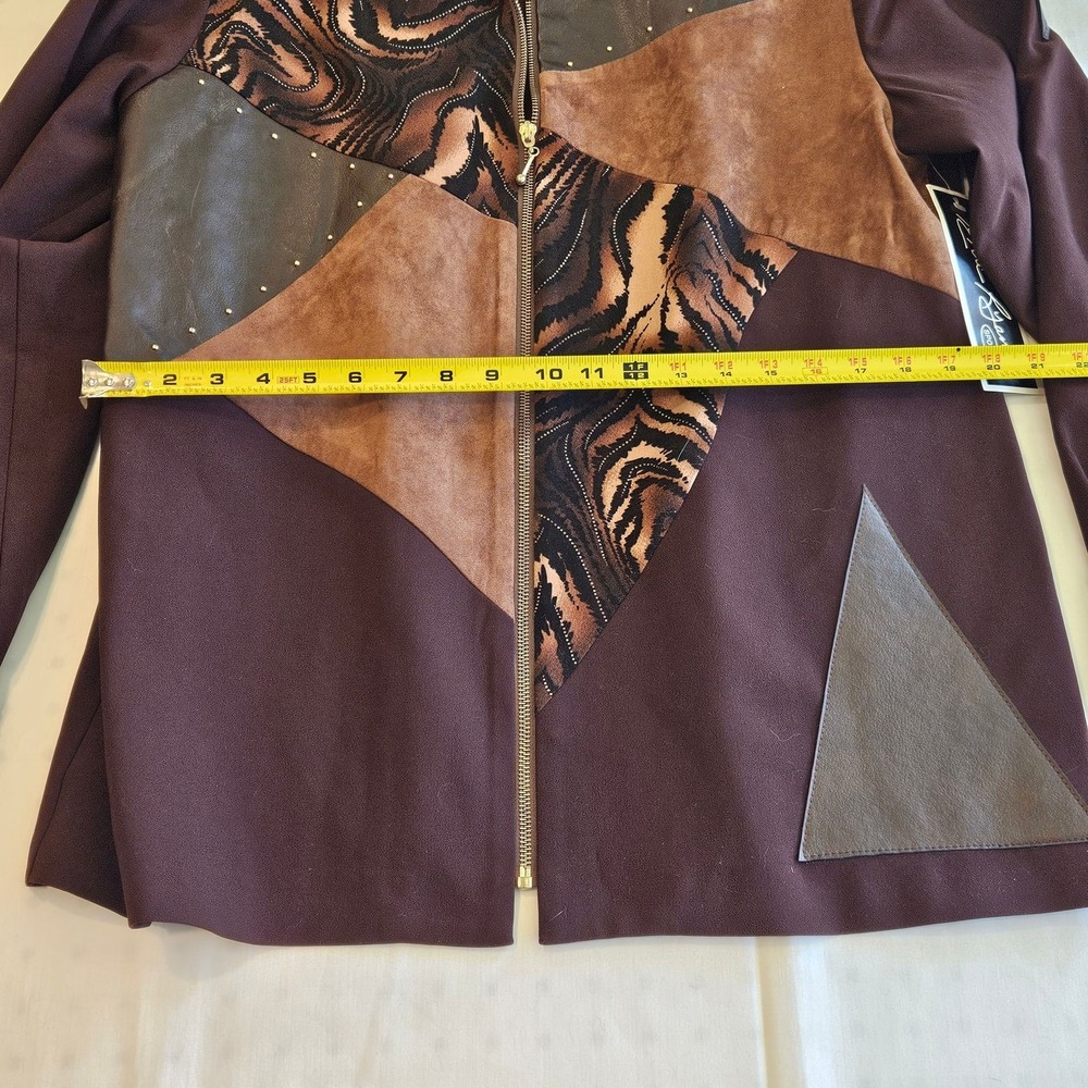 Vintage Eric Ryan Sport Mixed Texture Patchwork Full Zip Jacket - Picture 4 of 5
